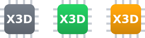 Three tray icons: grey, green and orange